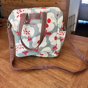 Maika Crossbody Bag with Red and Brown Floral Design